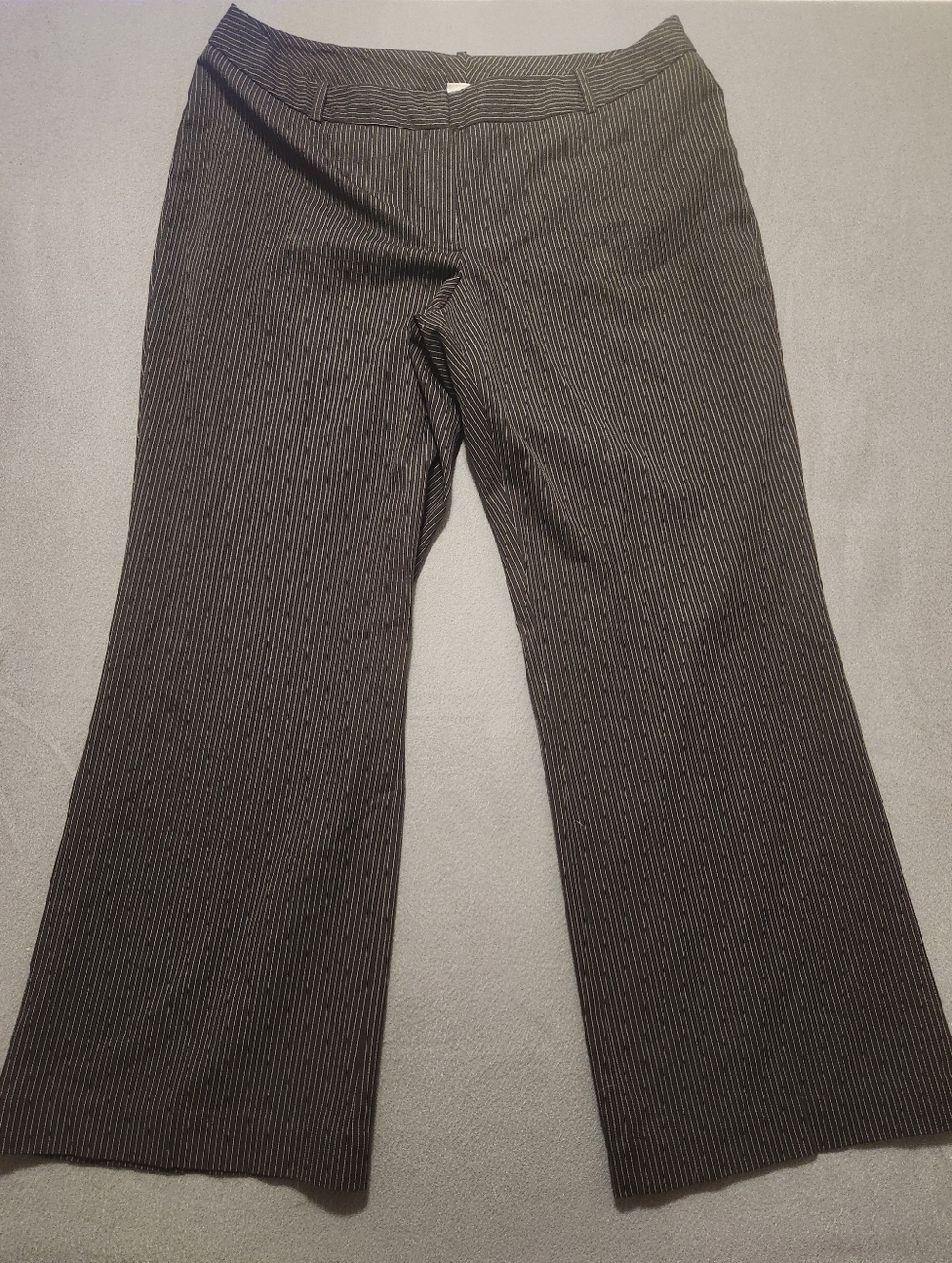 Worthington Pants Women Size 38 Black White Stripes Wide-leg Careers Office Boss